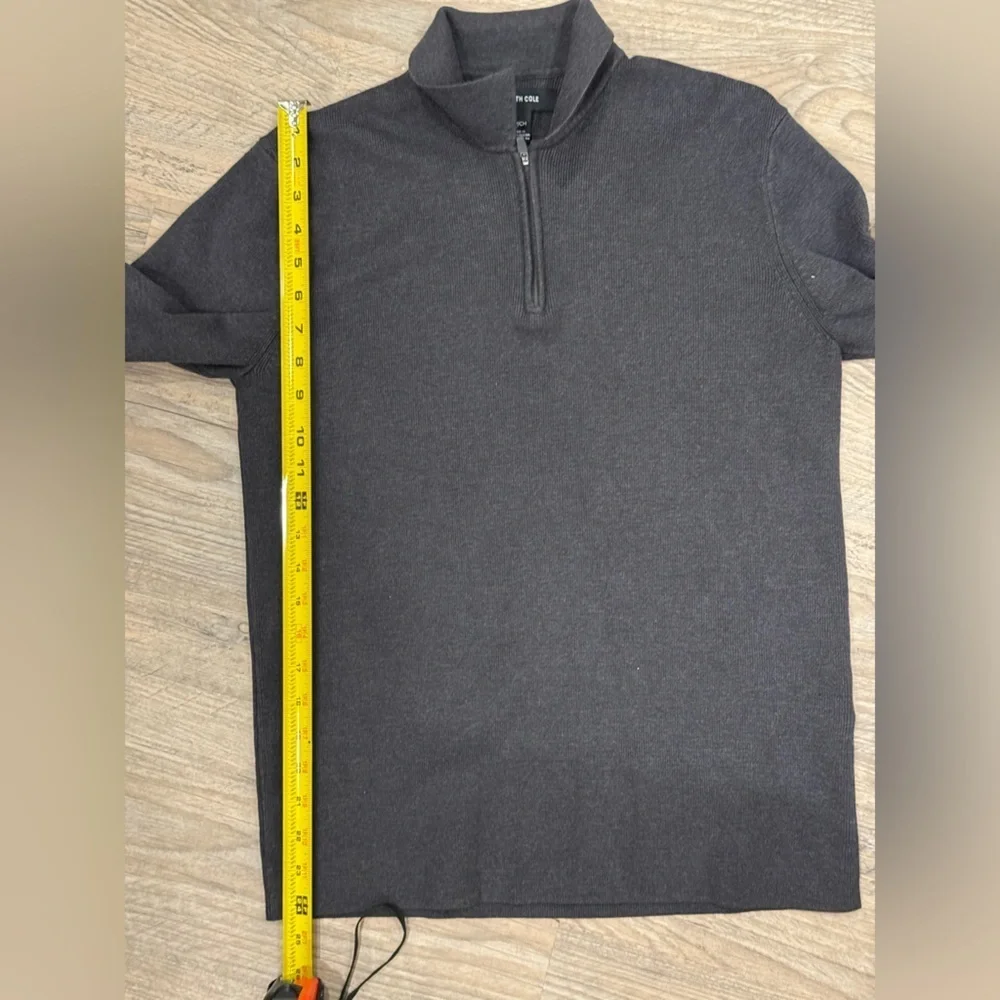 Kenneth Cole Mens Slim-Fit Long-Sleeve Comfort Polo Sweater S, Charcoal